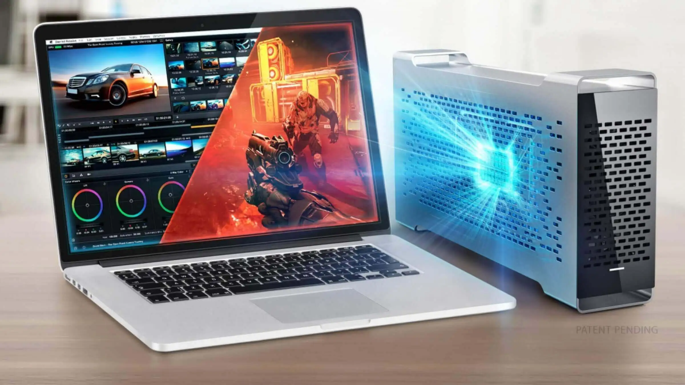 External graphics card (eGPU) via Thunderbolt 3 play videogames on the laptop - NeverTheLess